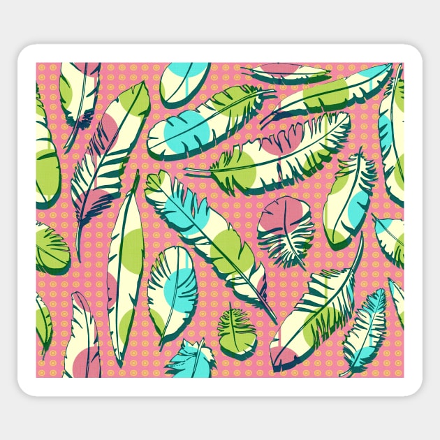 Vintage Feathers (pink) Sticker by BessoChicca